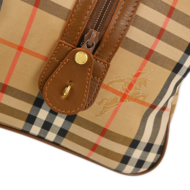 Burberrys Beige House Check Duffle Bag