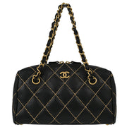 Chanel Black Calfskin Wild Stitch Handbag