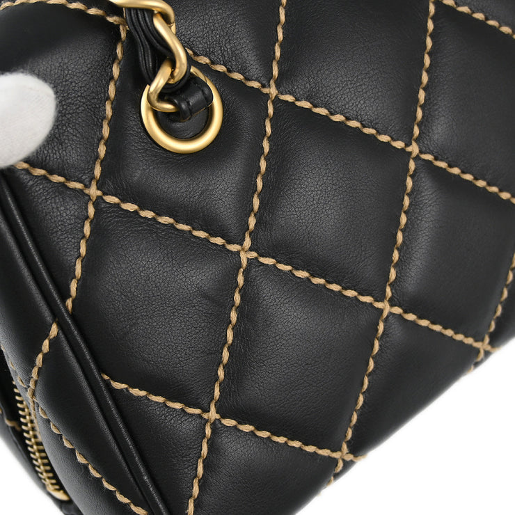 Chanel Black Calfskin Wild Stitch Handbag