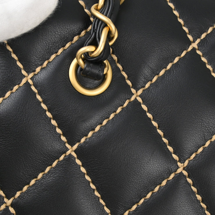 Chanel Black Calfskin Wild Stitch Handbag