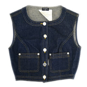 Chanel Vest Denim Jacket Indigo #36