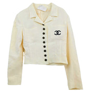 Chanel Single Breasted Jacket White #38