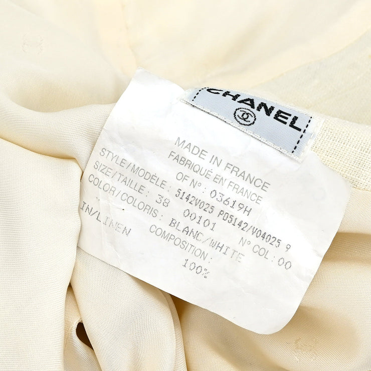 Chanel Single Breasted Jacket White #38