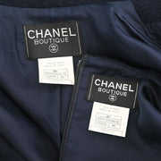 Chanel 1996 Setup Suit Jacket Sleeveless Dress Navy 96P #40