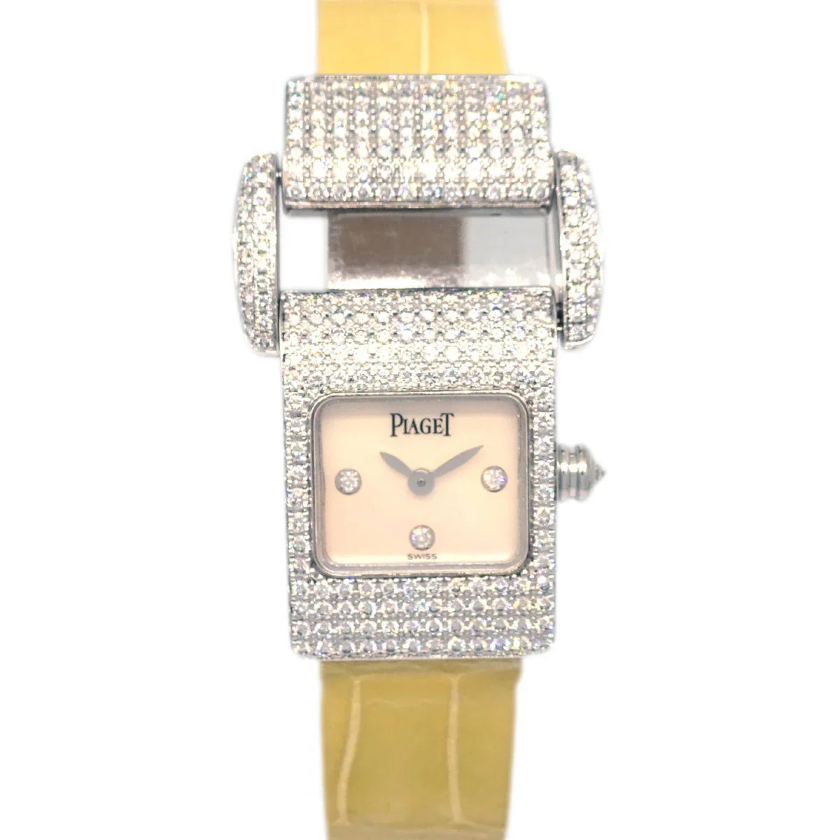 Piaget * Miss Protocole Ref.5225 Quartz Watch 18KWG Diamond Beige