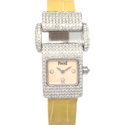 Piaget * Miss Protocole Ref.5225 Quartz Watch 18KWG Diamond Beige