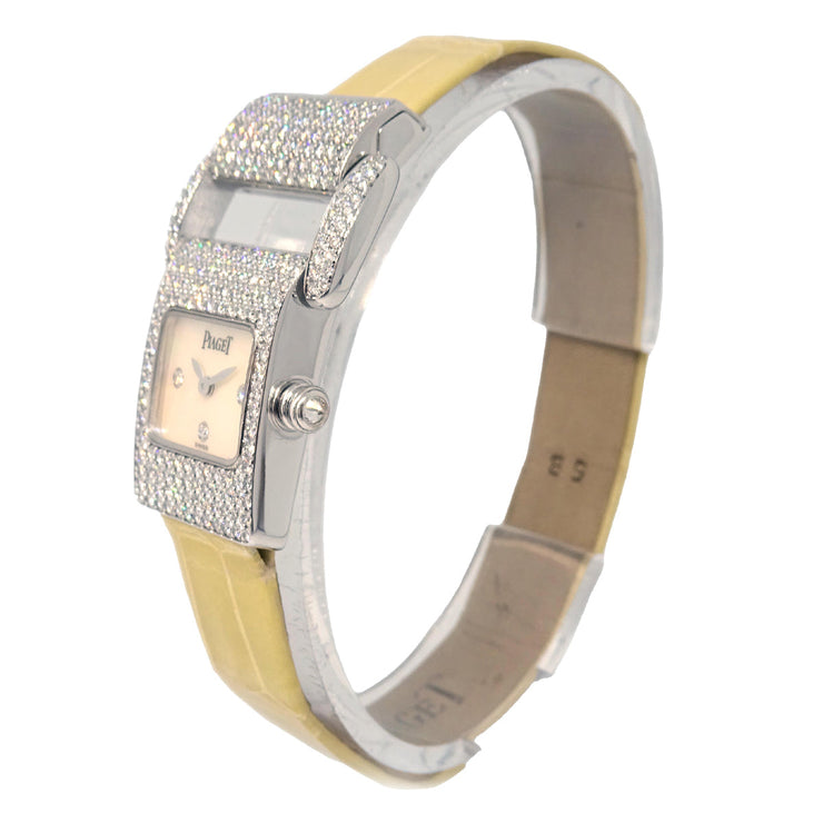 Piaget Miss Protocole Ref.5225 Quartz Watch 18KWG Diamond Beige