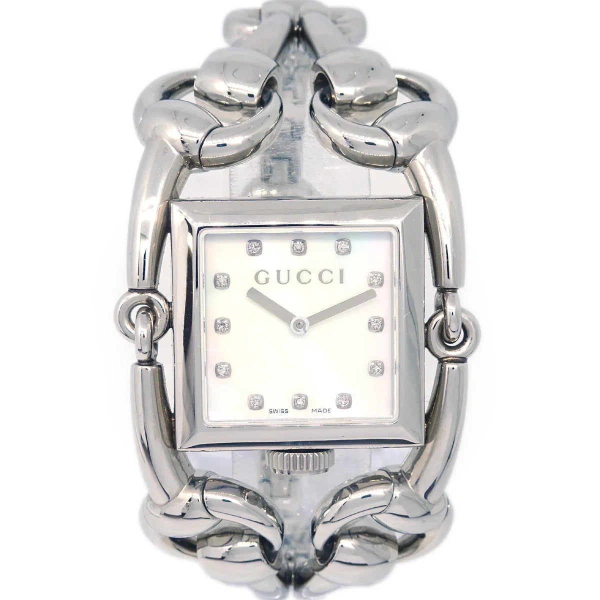 Gucci 116.3 Signoria Quartz Watch SS Diamond