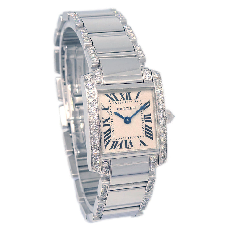 Cartier Tank Francaise SM Ref.2403 Quartz Watch 18KWG Diamond