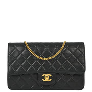 Chanel Black Lambskin Single Flap Shoulder Bag