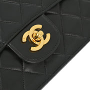 Chanel Black Lambskin Single Flap Shoulder Bag