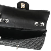 Chanel Black Punched Lambskin East West Shoulder Bag