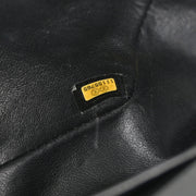 Chanel Black Punched Lambskin East West Shoulder Bag