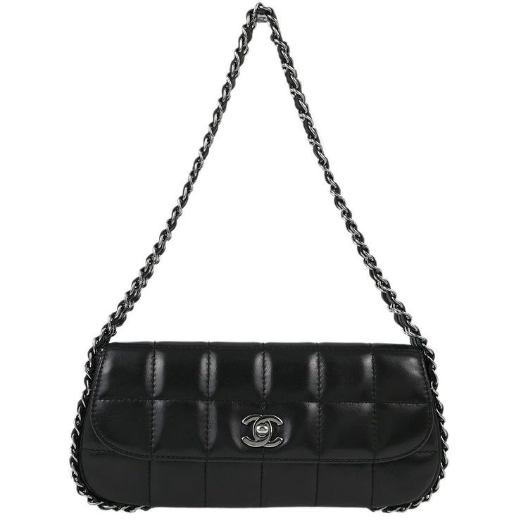 Chanel Black Lambskin Choco Bar Shoulder Bag