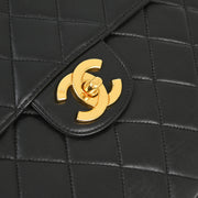 Chanel Black Lambskin Jumbo Classic Flap Shoulder Bag