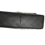 Chanel Black Lambskin Jumbo Classic Flap Shoulder Bag