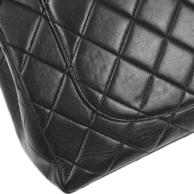 Chanel Black Lambskin Jumbo Classic Flap Shoulder Bag