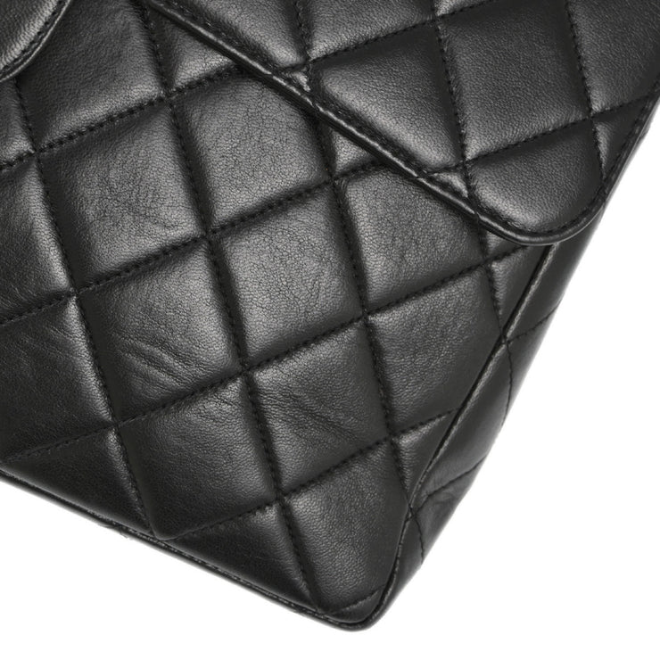 Chanel Black Lambskin Jumbo Classic Flap Shoulder Bag