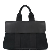 Hermes Black Toile Chevrons Valparaiso PM Tote Bag