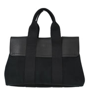 Hermes Black Toile Chevrons Valparaiso PM Tote Bag