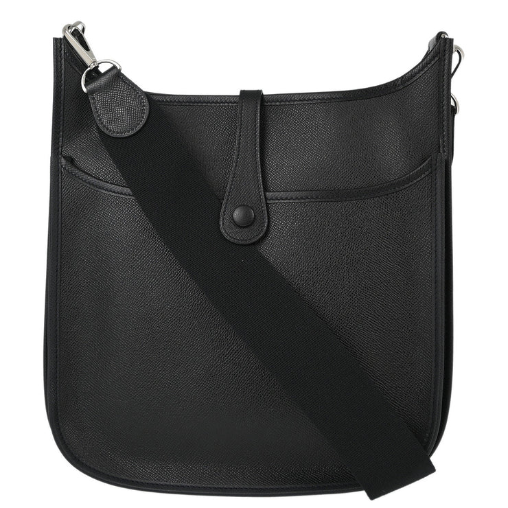 Hermes Black Epsom Evelyne 2 PM Shoulder Bag