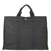 Hermes Gray Canvas Herline Tote MM Bag