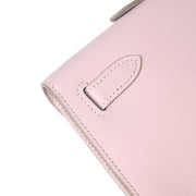 Hermes Rose Dragee Swift Kelly Cut Clutch Handbag