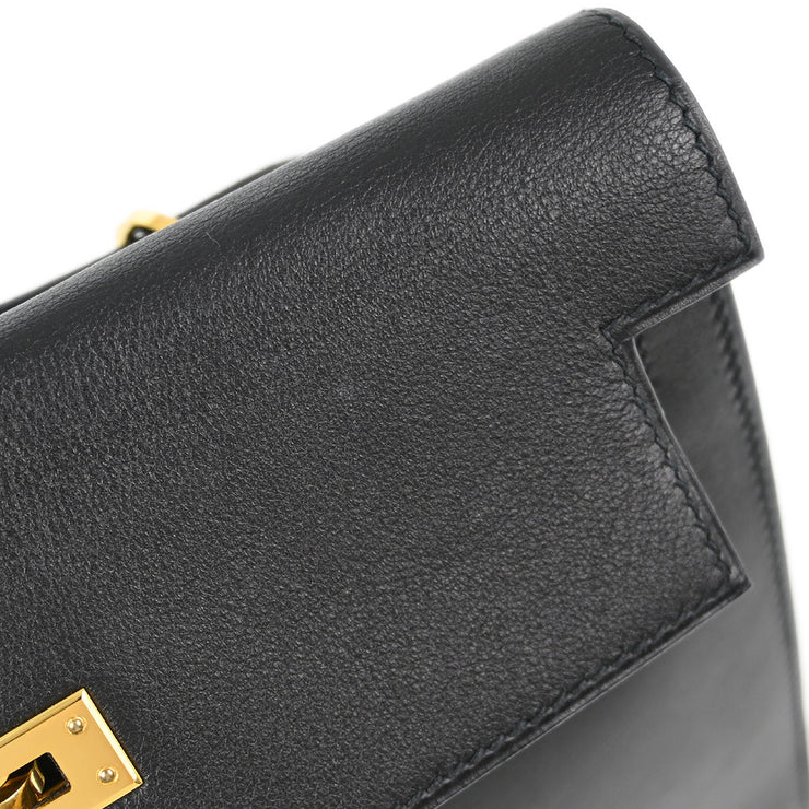 Hermes Black Swift Kelly Danse Shoulder Bag