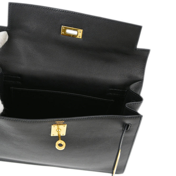 Hermes Black Swift Kelly Danse Shoulder Bag