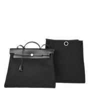 Hermes Black Toile Officier Herbag MM 2 in 1 2way Shoulder Handbag