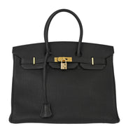 Hermes Black Togo Birkin 35 Handbag