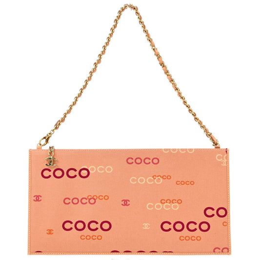 Chanel 2001-2003 Pink Canvas Coco Chain Handbag