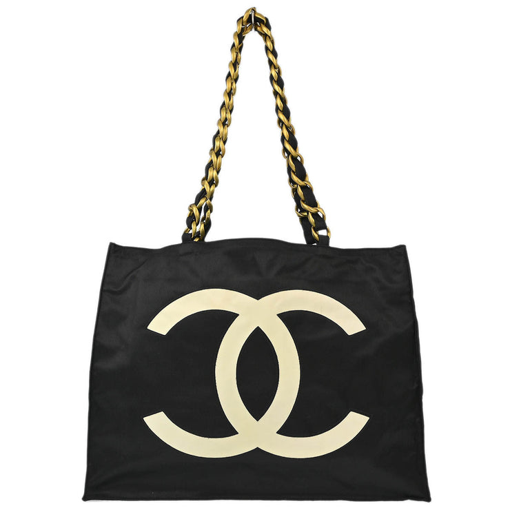 Chanel Black Nylon Shoulder Tote Bag