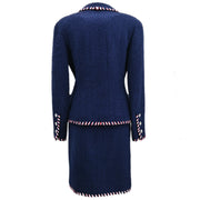 Chanel 1993 Setup Suit Jacket Skirt Navy #34