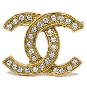 Chanel CC Brooch Pin Rhinestone Gold