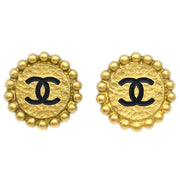 Chanel Gold Button Earrings Clip-On 95P