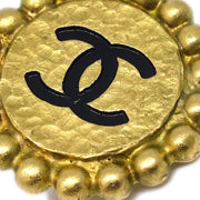 Chanel Gold Button Earrings Clip-On 95P