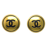 Chanel Button Earrings Clip-On Gold 94P