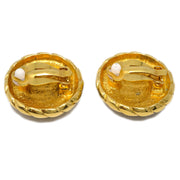 Chanel Button Earrings Clip-On Gold 2399