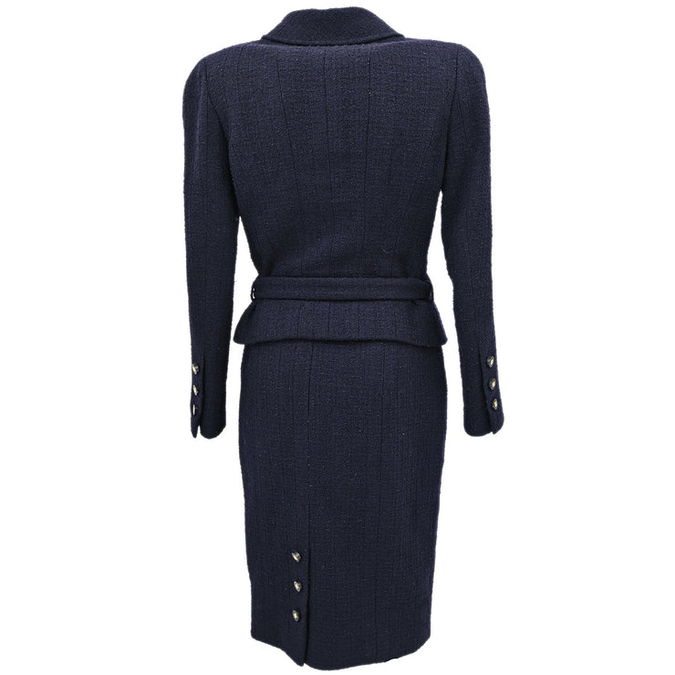 Chanel 1996 Setup Suit Jacket Skirt Navy #36