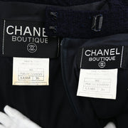 Chanel 1996 Setup Suit Jacket Skirt Navy #36