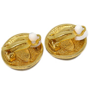 Chanel Lion Button Earrings Clip-On Gold 23