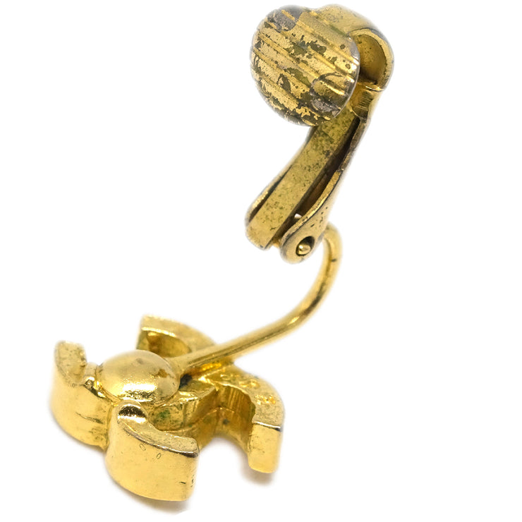 Chanel CC Earrings Clip-On Gold 233