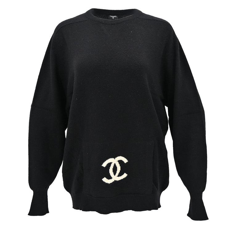 Chanel Sweater Knit Top Black