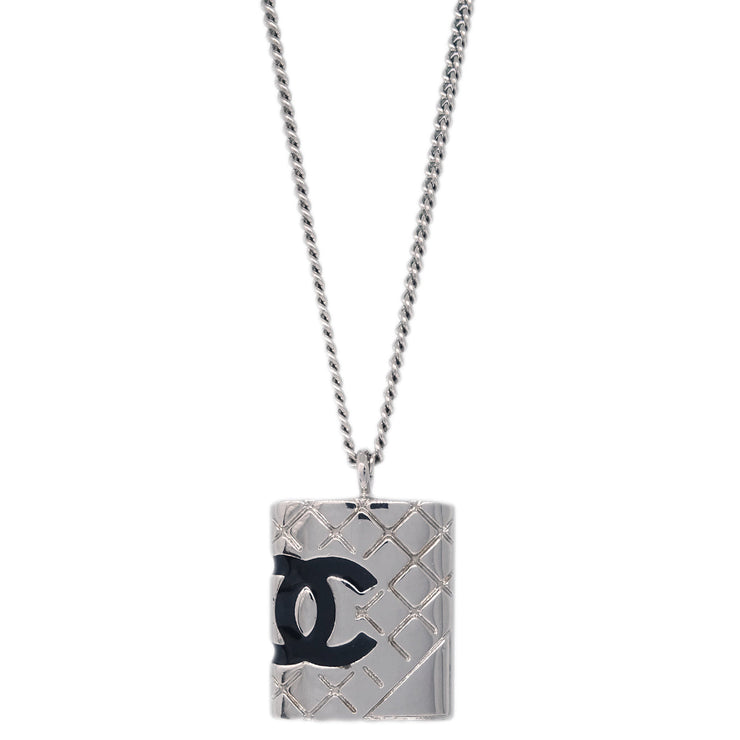 Chanel Cambon Ligne Chain Necklace Pendant Silver 05C