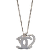 Chanel Heart Silver Chain Pendant Necklace 04P