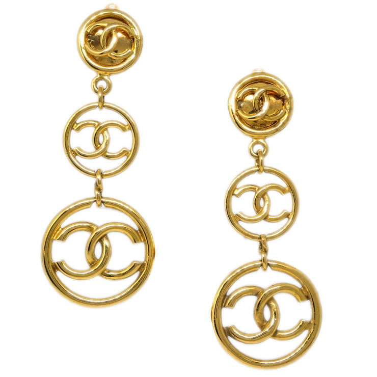 Chanel Dangle Earrings Clip-On Gold 93P/2926