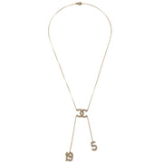 Chanel CC Chain Pendant Necklace Rhinestone Gold 01C