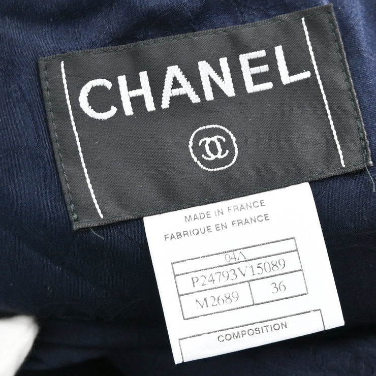 Chanel 2004 Single Breasted Jacket Navy #36