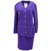 Chanel Setup Suit Jacket Skirt Purple 26 #40